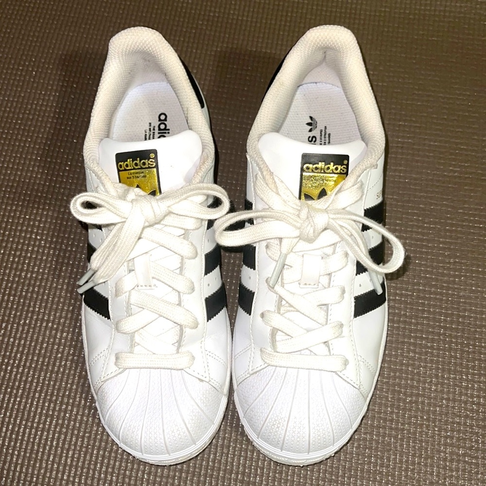 White and Black Shelltoe Adidas
